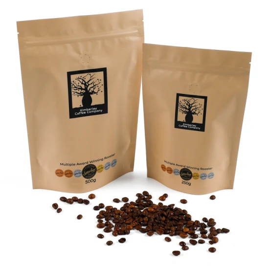 250 g, 500 g, 1 kg Kaffeebeutel mit flachem Boden