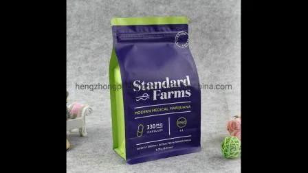 Customerized Printing Flachbodenbeutel Tee-Kaffeebeutel mit Reißverschluss, durchsichtigen Kunststoff-Kraftpapier-Verpackungsbeuteln